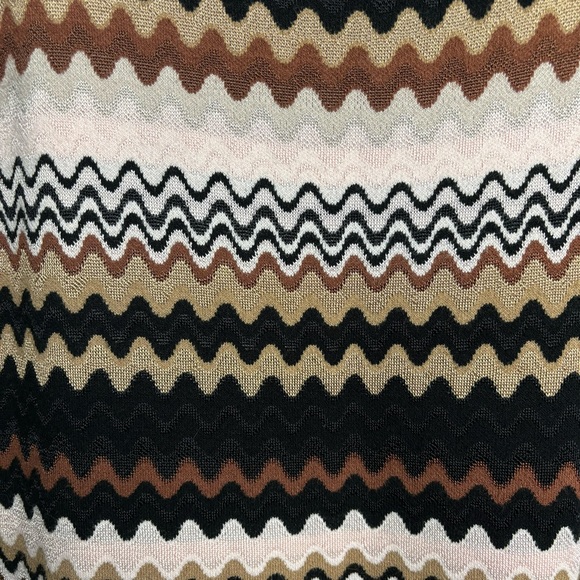 Etcetera Skirt Medium Sweater Knit Zig Zag Black Brown Tan Pink Silver Pull On - Picture 3 of 5
